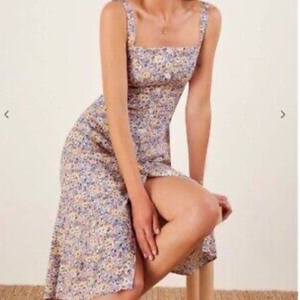 Reformation Persimmon Midi A-Line Dress in Dolores